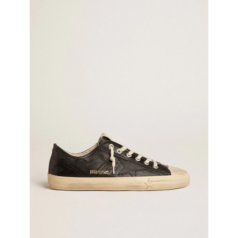 Golden Goose Black Leather VStar2 Sneakers 38 EU 8 US